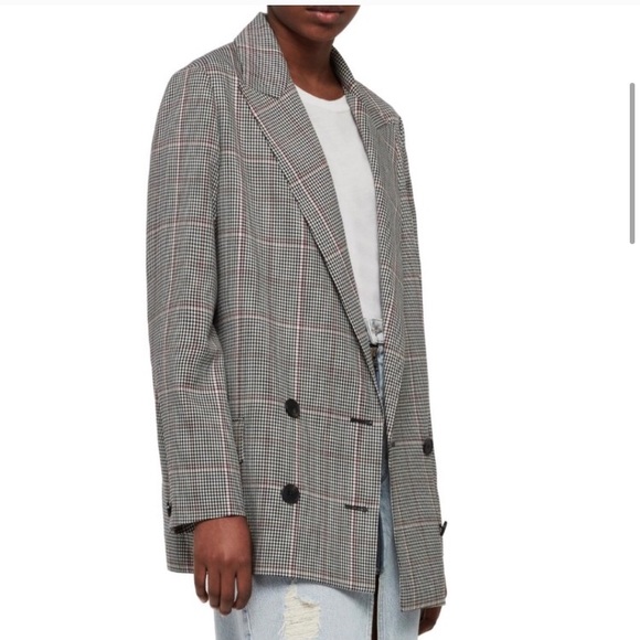allsaints ivy checked jacket